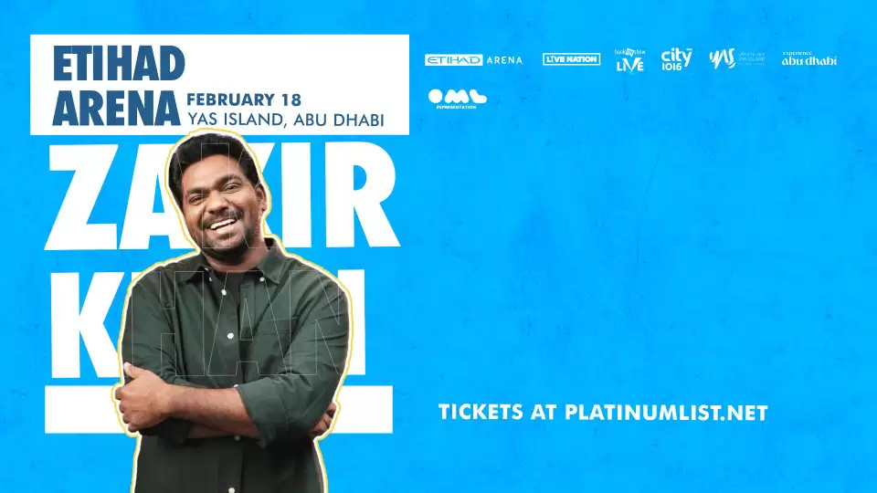 Live Nation & Book My Show presents Zakir Khan at Etihad Arena in Abu Dhabi